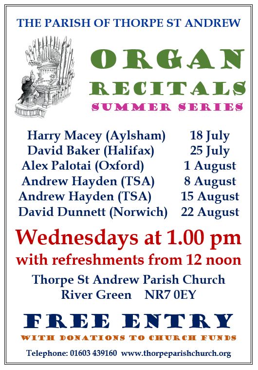 Summer Organ Recitals at the Parish Church